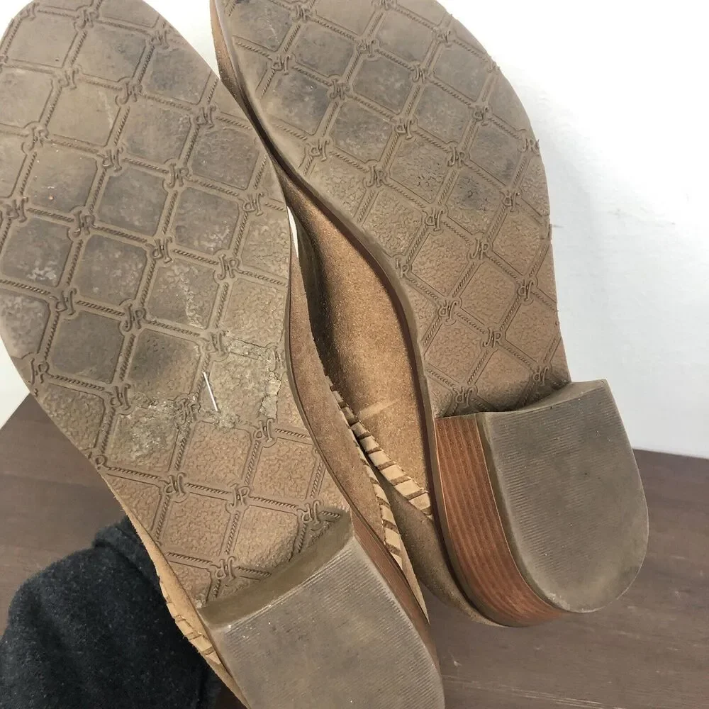 Jack Rogers Brown Suede Ankle Boots Tassel Side Zipper Women’s Size 9M